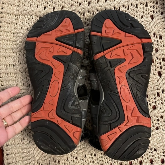 EDDIE BAUER / Tommy gray black fisherman cinch hiking sandals Men’s‎ size 10 - Picture 12 of 17